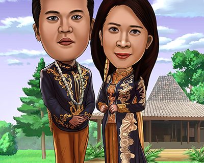 Hadiah Karikatur Pernikahan Jawa Untuk Sahabat Dekat